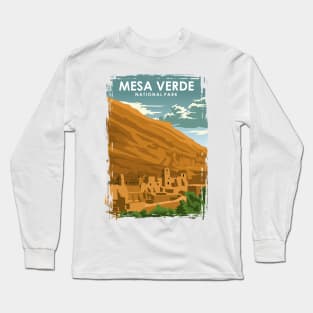 Mesa Verde National Park Vintage Travel Poster Long Sleeve T-Shirt